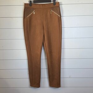 Ivanka Trump suede tan brown pants women's size medium‎